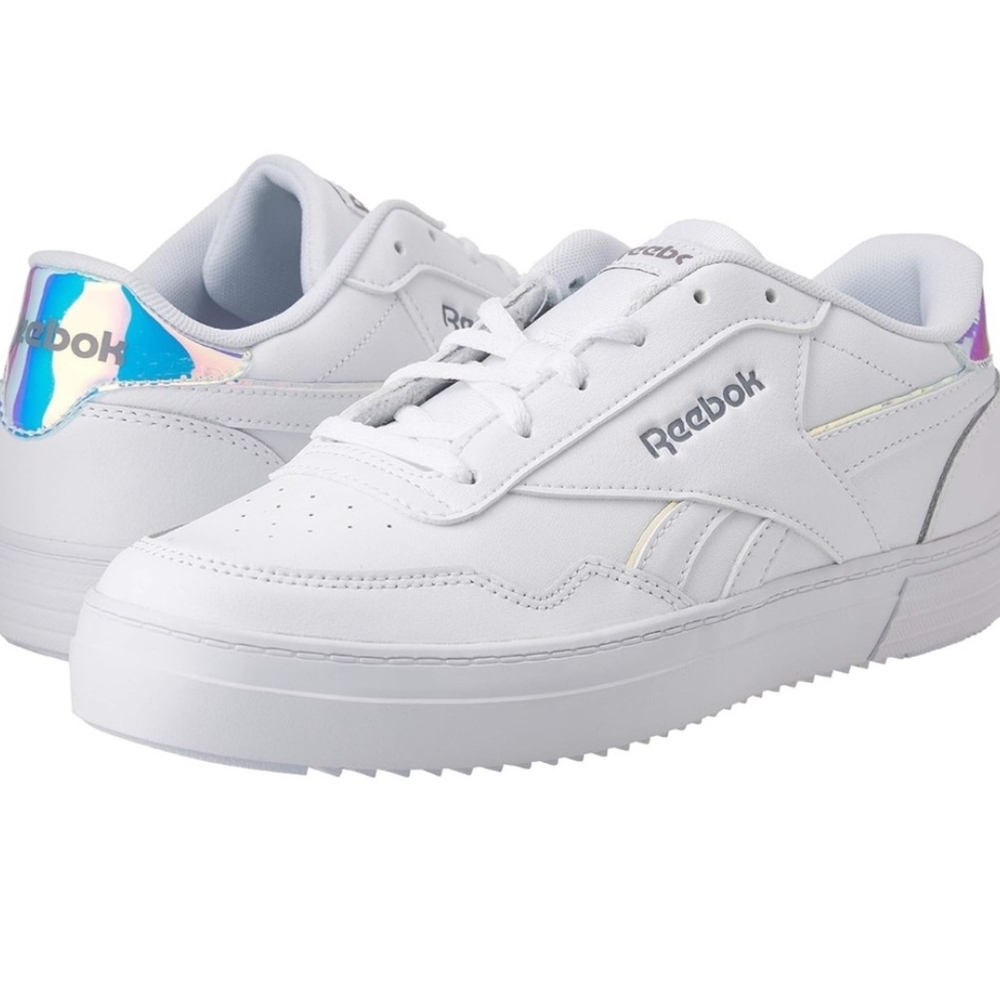 REEBOK CLUB MEMT BOLD White Classic Sneakers with Iridescent Detail
